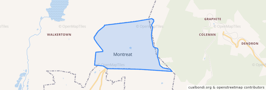 Mapa de ubicacion de Montreat.