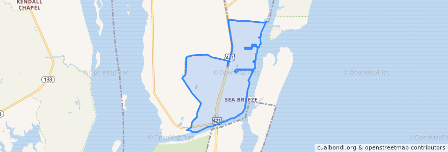 Mapa de ubicacion de Sea Breeze.