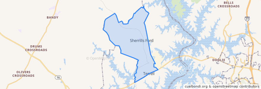 Mapa de ubicacion de Sherrills Ford.