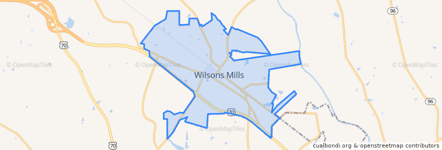 Mapa de ubicacion de Wilsons Mills.