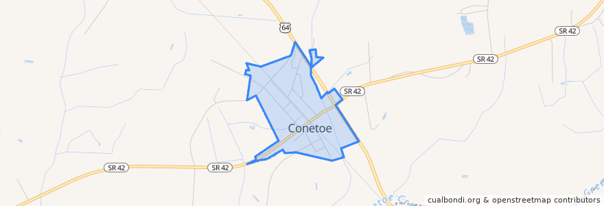Mapa de ubicacion de Conetoe.
