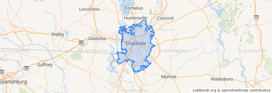 Mapa de ubicacion de شارلوت.