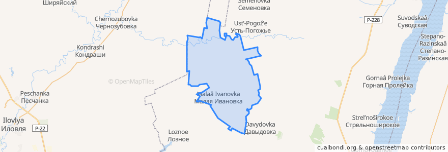 Mapa de ubicacion de Малоивановское сельское поселение.