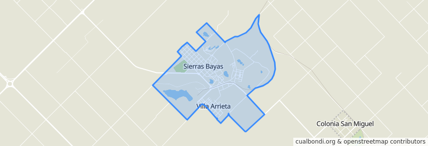 Mapa de ubicacion de Sierras Bayas.