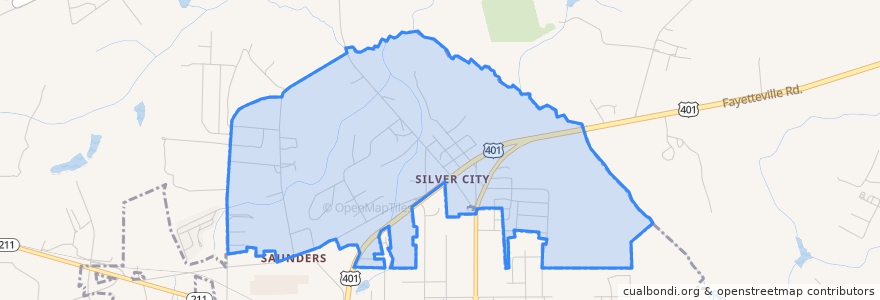 Mapa de ubicacion de Silver City.