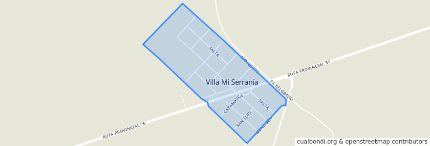 Mapa de ubicacion de Villa Mi Serranía.