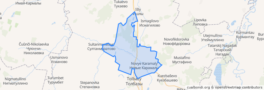 Mapa de ubicacion de Новокальчировский сельсовет.