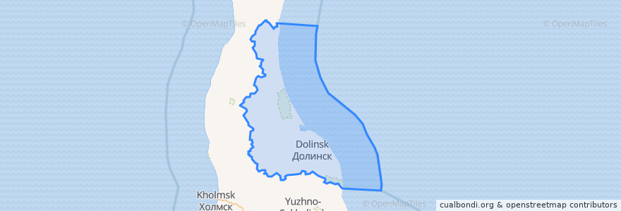 Mapa de ubicacion de Долинский городской округ.