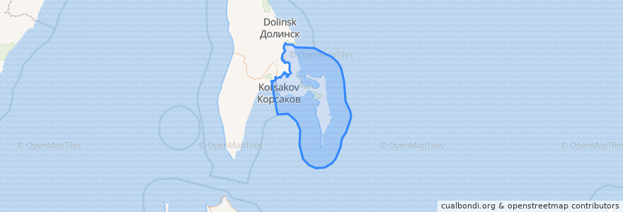 Mapa de ubicacion de Корсаковский городской округ.