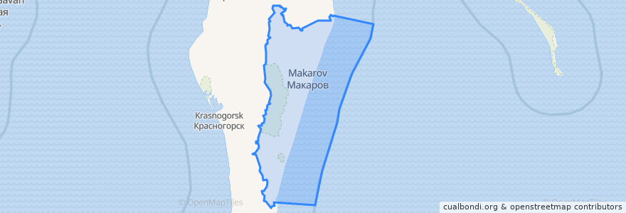 Mapa de ubicacion de Макаровский городской округ.