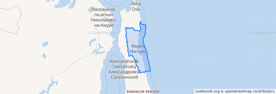 Mapa de ubicacion de Ногликский городской округ.