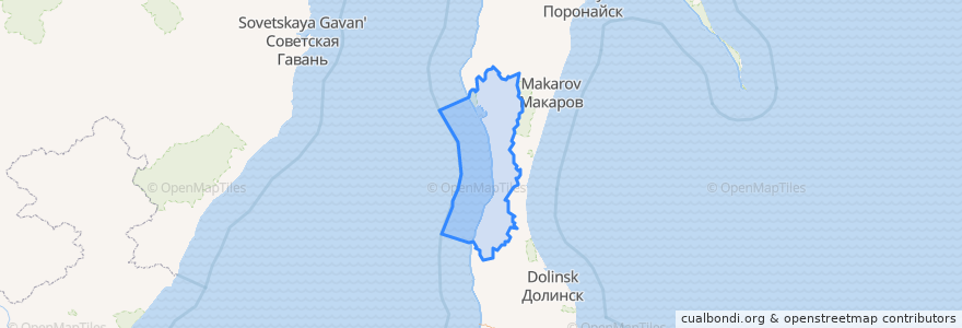 Mapa de ubicacion de Томаринский городской округ.