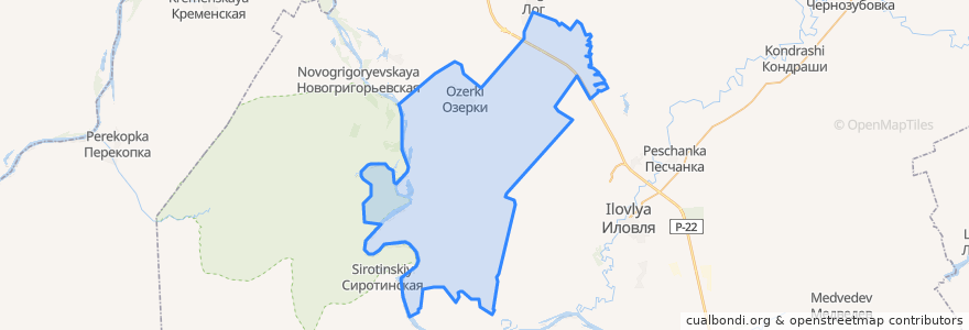 Mapa de ubicacion de Озерское сельское поселение.