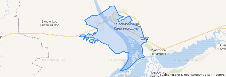 Mapa de ubicacion de Калачёвское городское поселение.