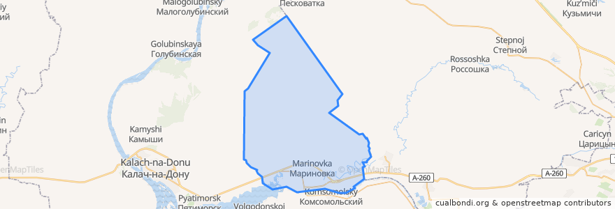 Mapa de ubicacion de Мариновское сельское поселение.