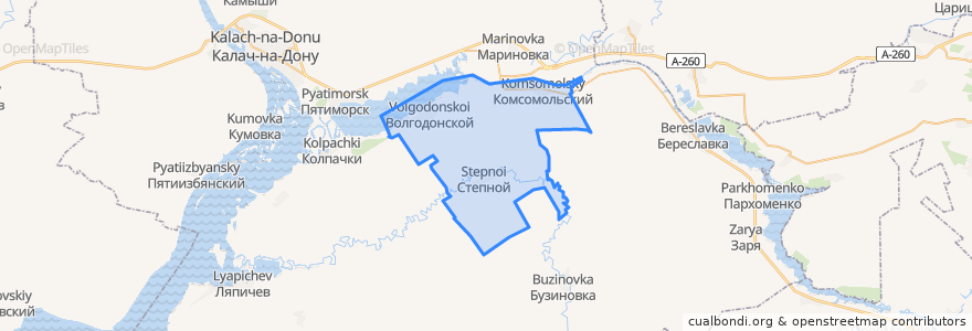 Mapa de ubicacion de Советское сельское поселение.