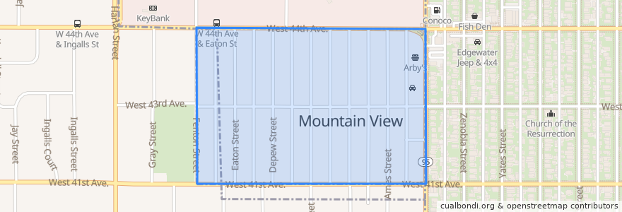 Mapa de ubicacion de Mountain View.