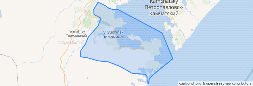 Mapa de ubicacion de Вилючинский городской округ.