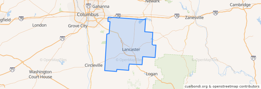 Mapa de ubicacion de Fairfield County.