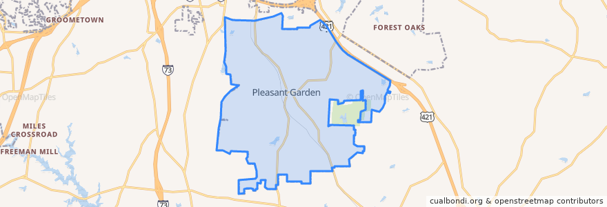 Mapa de ubicacion de Pleasant Garden.