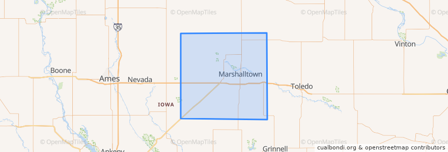 Mapa de ubicacion de Marshall County.