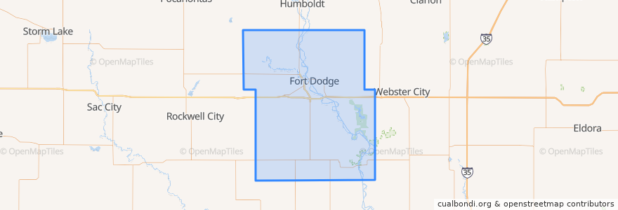 Mapa de ubicacion de Webster County.