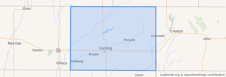 Mapa de ubicacion de Adams County.