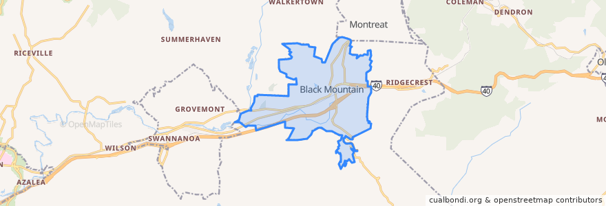 Mapa de ubicacion de Black Mountain.