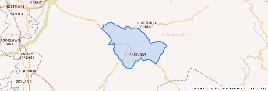 Mapa de ubicacion de Fairview.