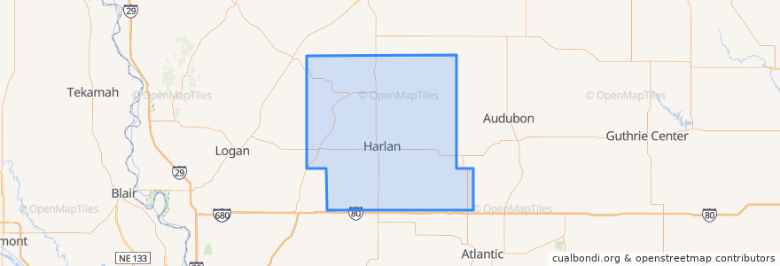 Mapa de ubicacion de Shelby County.