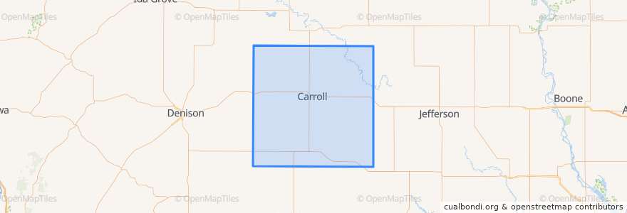 Mapa de ubicacion de Carroll County.