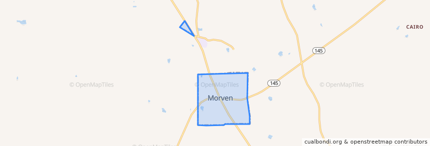 Mapa de ubicacion de Morven.