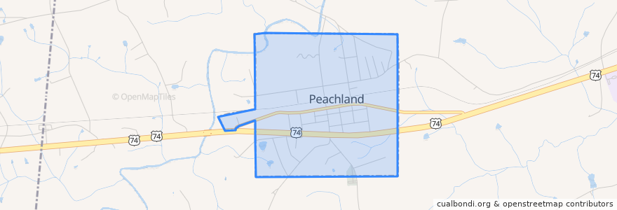 Mapa de ubicacion de Peachland.