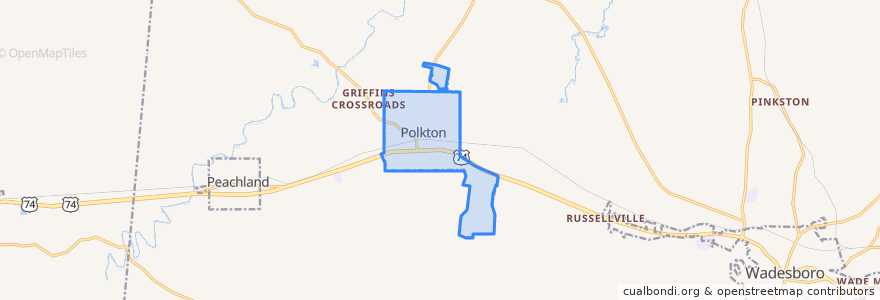 Mapa de ubicacion de Polkton.