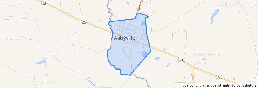 Mapa de ubicacion de Autryville.