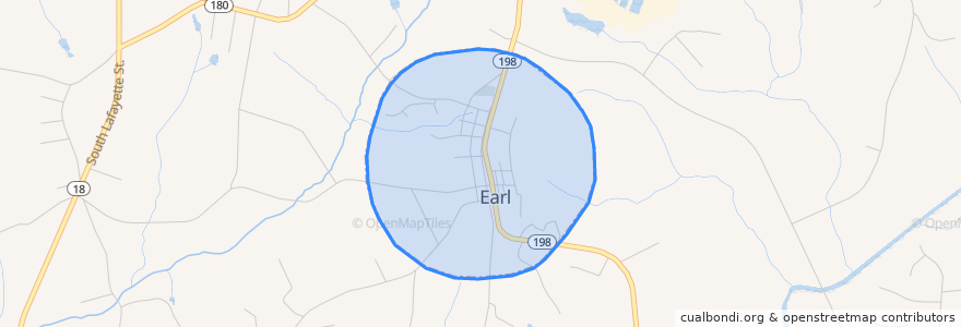 Mapa de ubicacion de Earl.