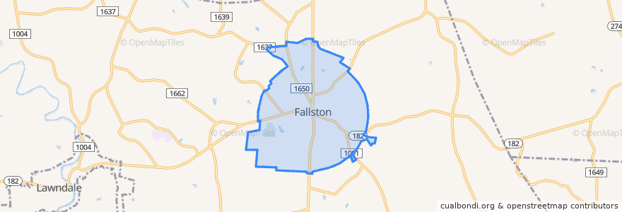 Mapa de ubicacion de Fallston.