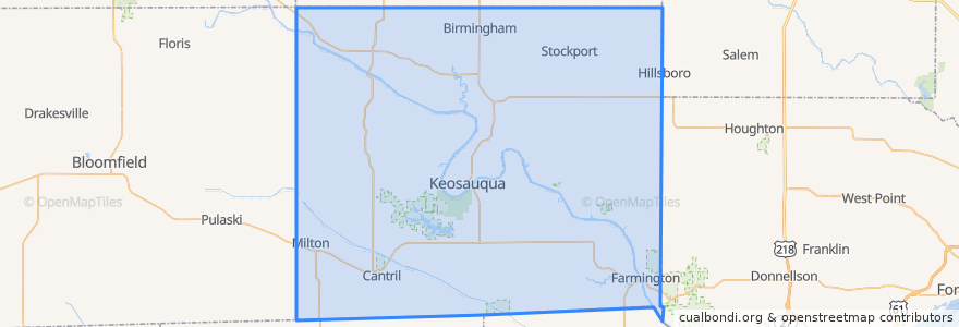 Mapa de ubicacion de Van Buren County.