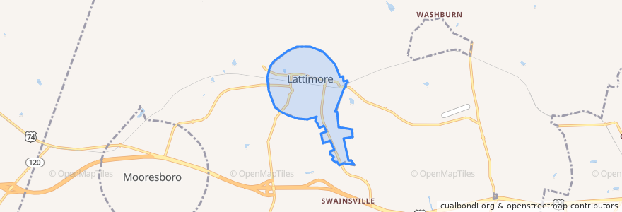 Mapa de ubicacion de Lattimore.