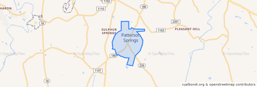 Mapa de ubicacion de Patterson Springs.