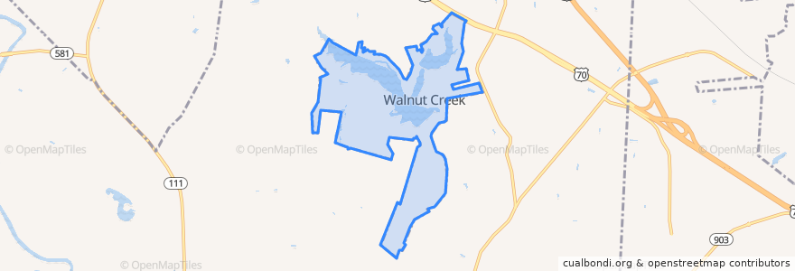 Mapa de ubicacion de Walnut Creek.