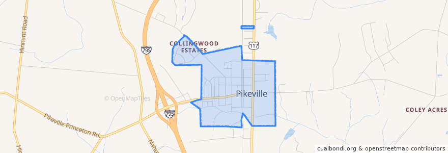 Mapa de ubicacion de Pikeville.