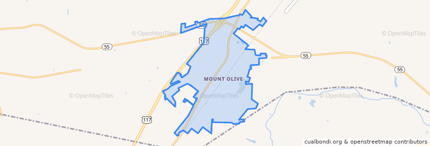 Mapa de ubicacion de Mount Olive.