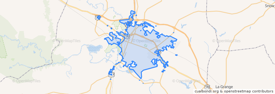 Mapa de ubicacion de Goldsboro.