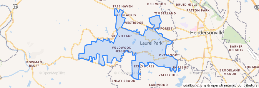 Mapa de ubicacion de Laurel Park.