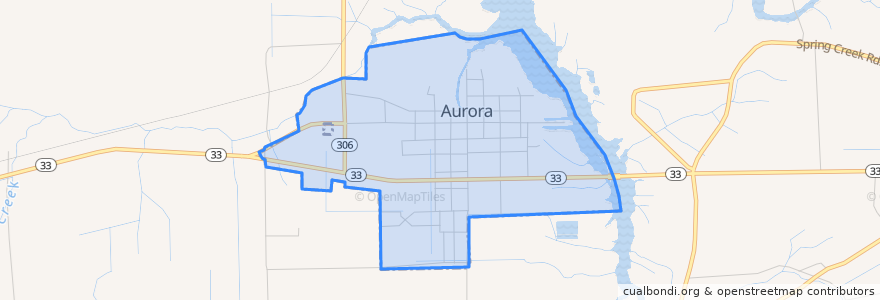 Mapa de ubicacion de Aurora.
