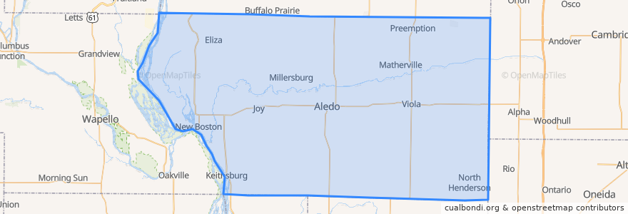 Mapa de ubicacion de Mercer County.