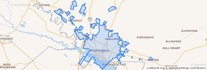 Mapa de ubicacion de Washington.