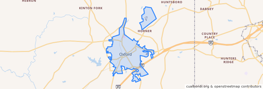 Mapa de ubicacion de Oxford.