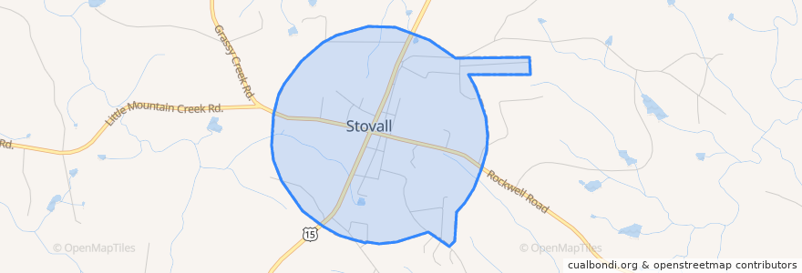 Mapa de ubicacion de Stovall.